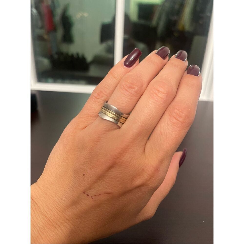 Spinner Ring Sterling Silver & Gold - Picture 5 of 5
